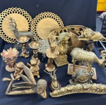 Large selection of gilded items includes cherubs, vases, wall plaques etc