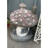 Concrete mushroom figure overall height 21 inches