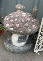 Concrete mushroom figure overall height 21 inches