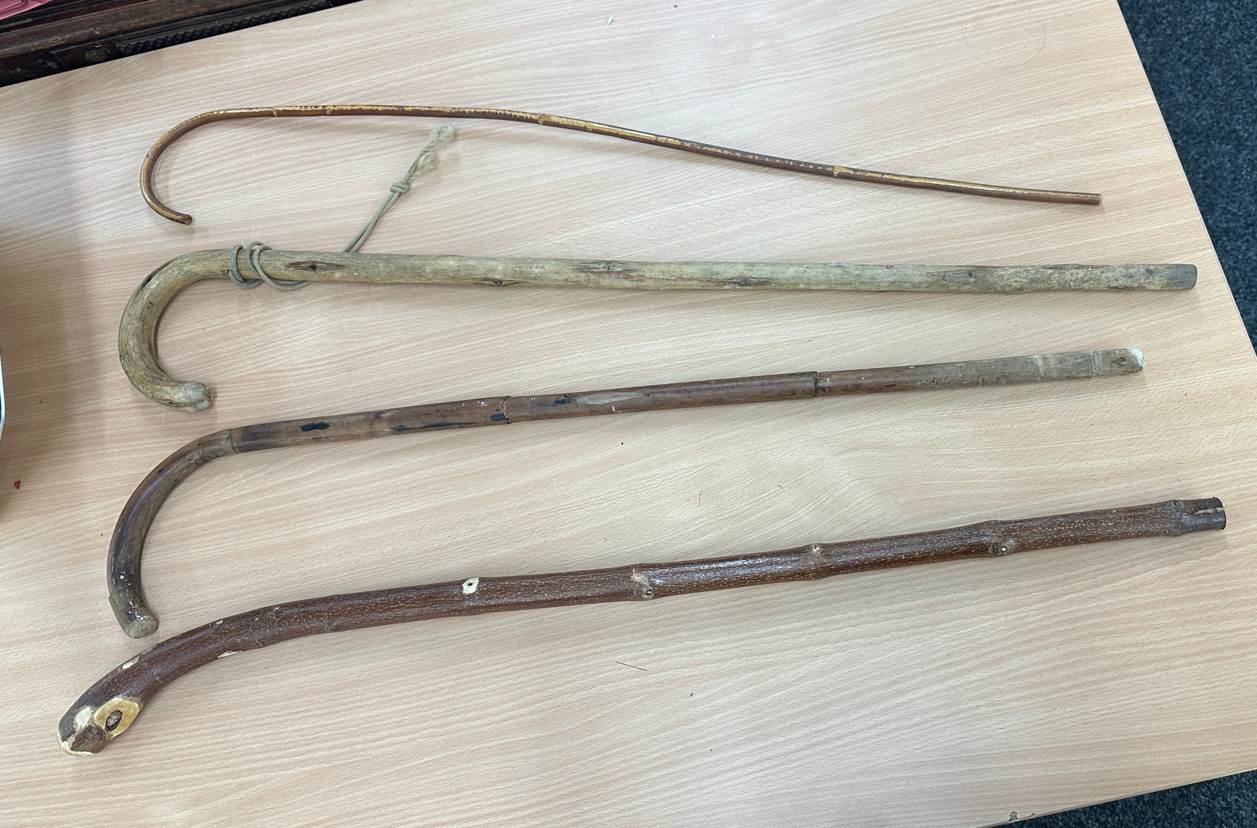 Selection of wooden walking sticks