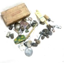 Selection of collectables includes rings, enamel badge etc