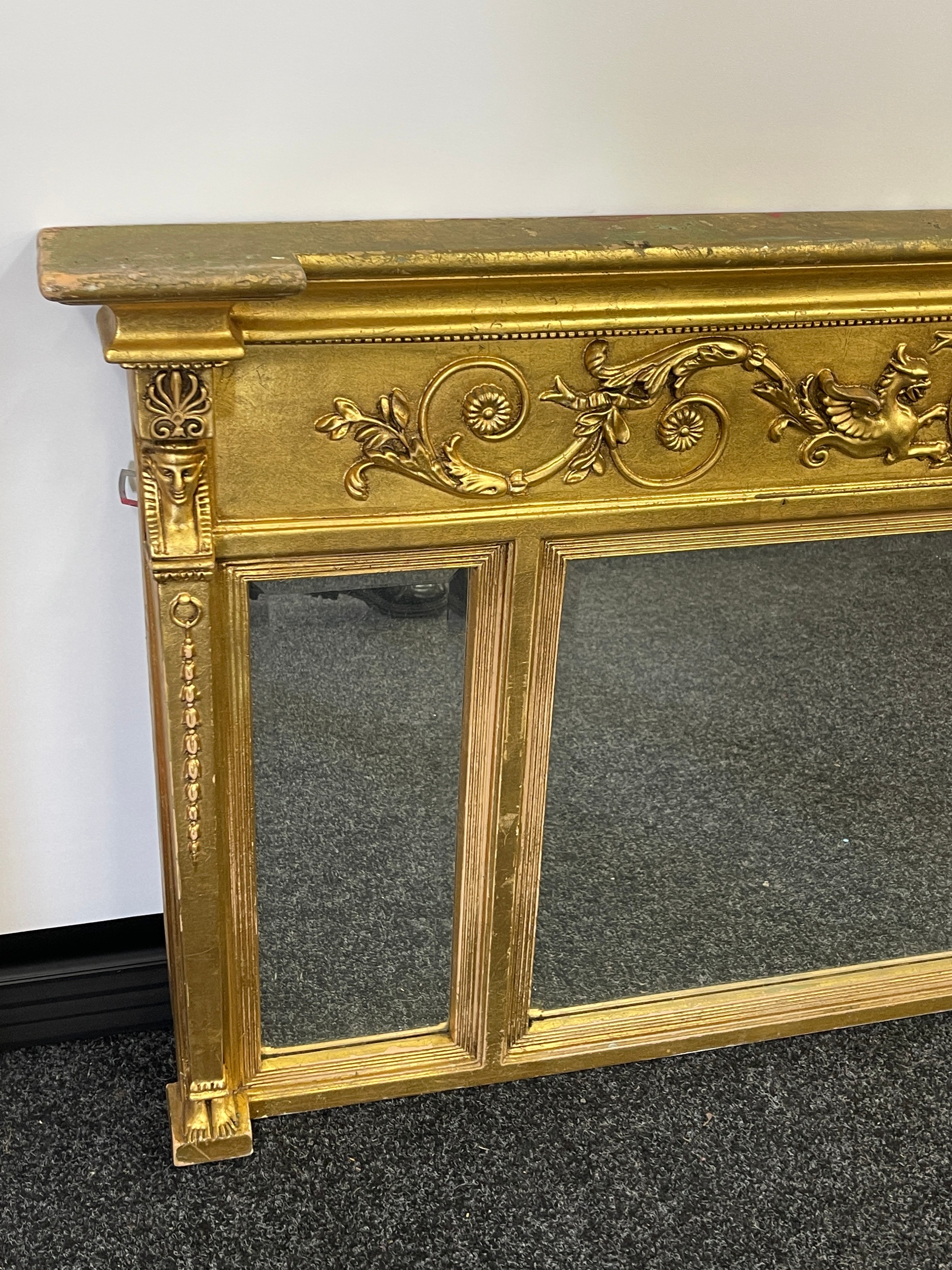 Gilt framed ornate mantle mirror, Height 30 inches, Width 55 inches - Image 2 of 4