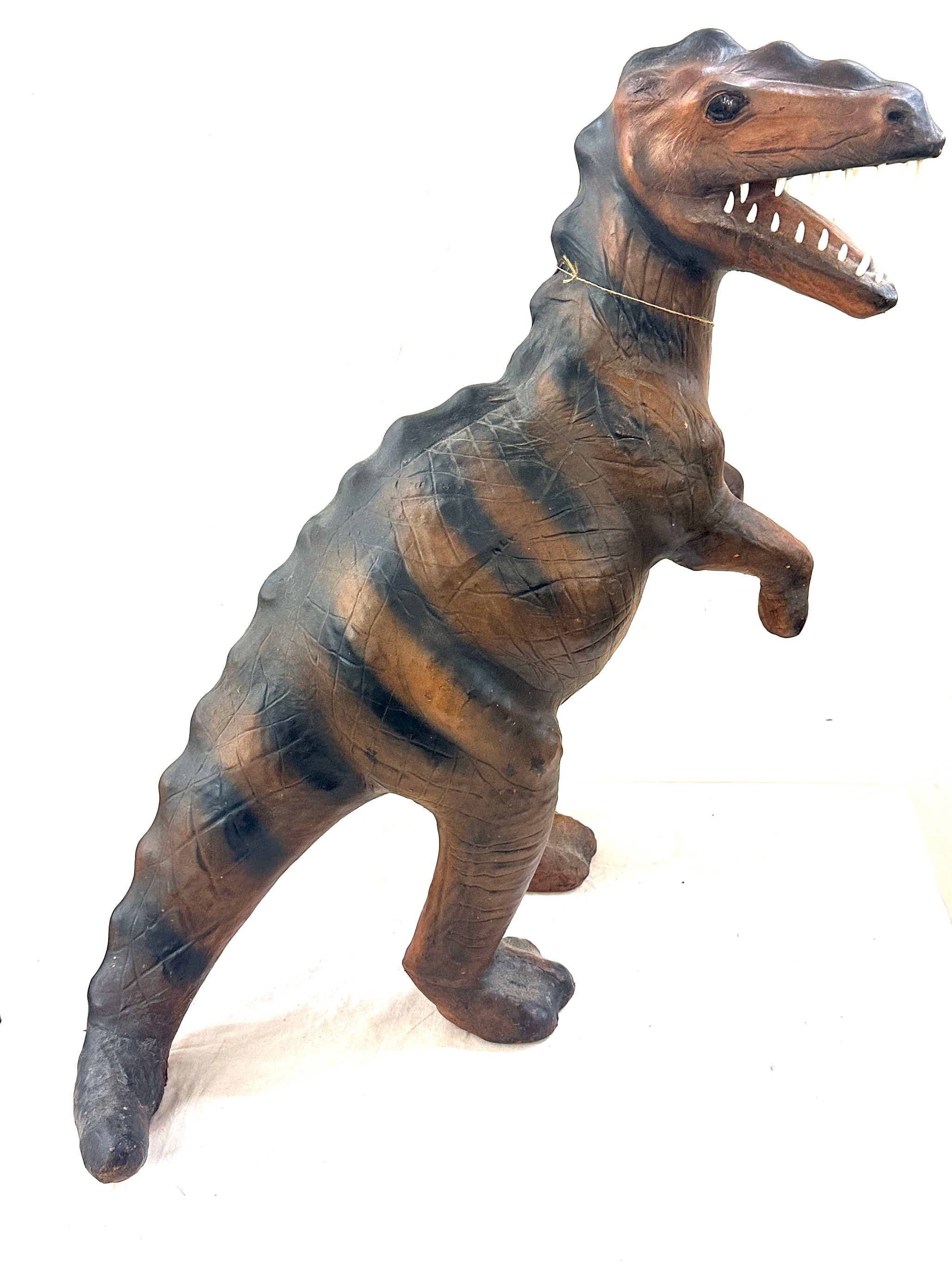 Leather and resin T Rex dinosaur, approximate height 27 inches