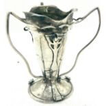 Hallmarked silver art nouveau small vase by maker Charles Harrold & Co approximate weight 166g