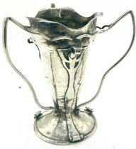 Hallmarked silver art nouveau small vase by maker Charles Harrold & Co approximate weight 166g