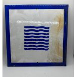 Waves Europe industrial enamel sign measures approx 12 x 12 inches