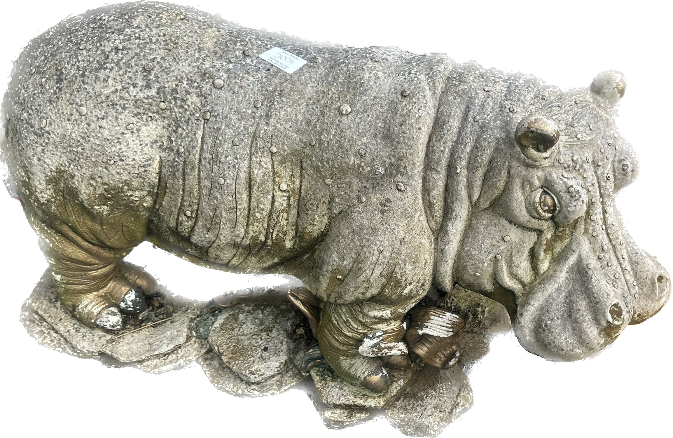 Resin hippo garden figure measures approximately 16 inches tall - Image 2 of 3