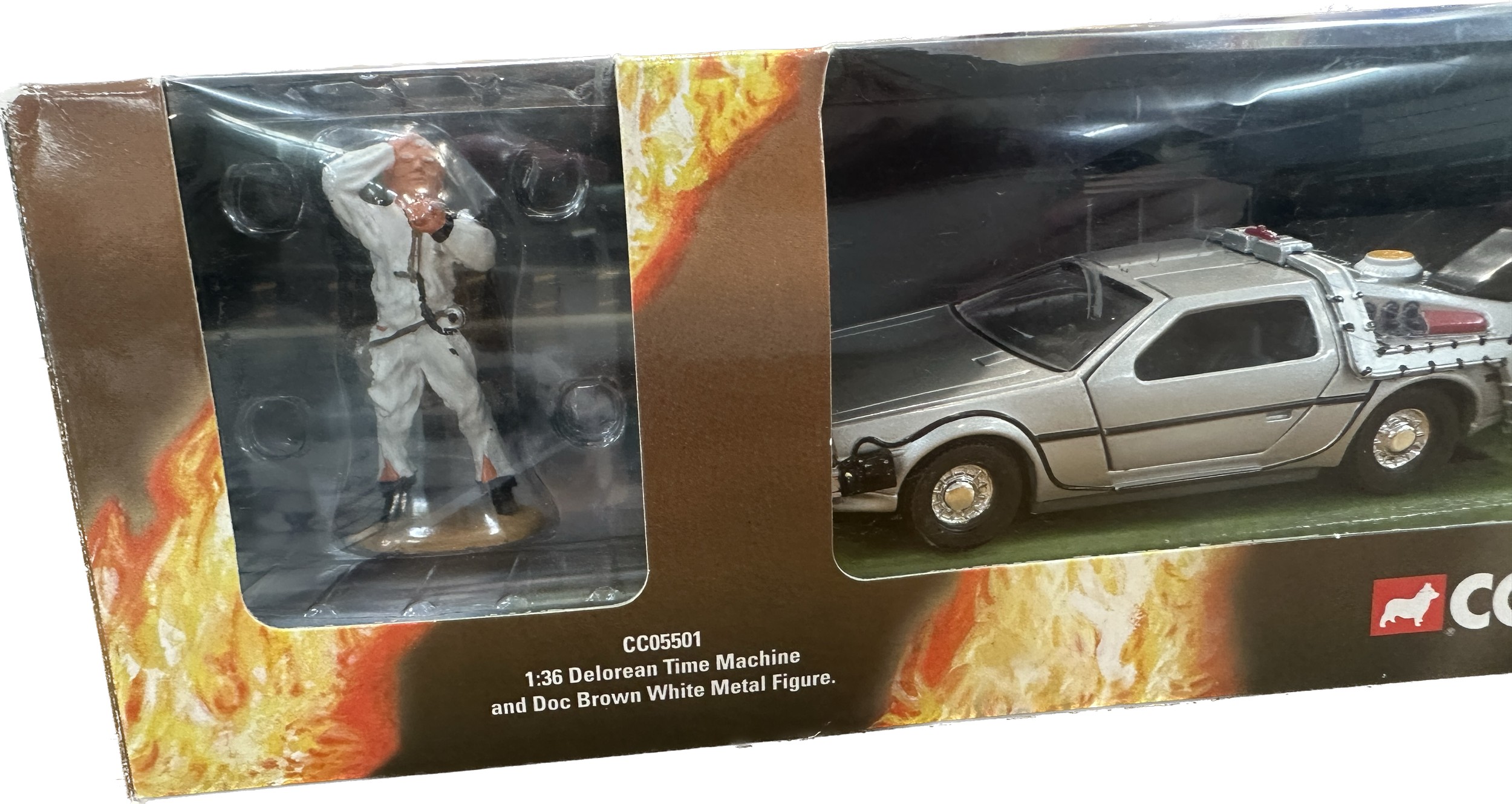 Back To The Future Corgi CC05501 1:36 Delorean Time Machine And Doc Brown Figure - Image 3 of 3