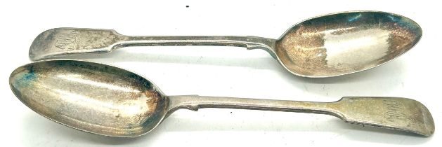 2 Hallmarked Sheffield silver dessert spoons, total weight 147g