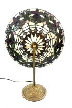 Tiffany style spinning table lamp, metal base, in working order, approximate height 22 inches,