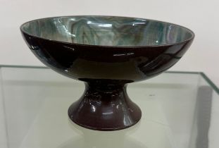 Pedestal bowl, marble effect signed CK, approximate measurements diameter 20cm, Height 12cm, overall