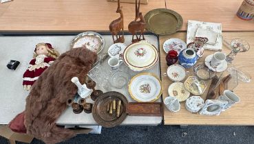 Selection of miscellaneous to include pottery, doll, wooden items etc