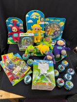 Selection of Teletubbies memorabilia includes teddies, clock etc