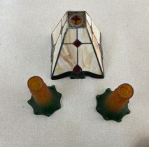 Selection of three art deco style lamp shades