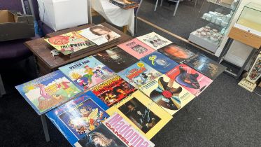 Selection of LP's and singles to include Shadows, Disney etc
