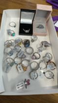 Selection of 25 silver Gemporia dress rings