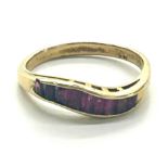 15ct gold and ruby ladies ring, total weight 3.8g, no hallmarks but tests as 15ct, ring size S/T