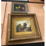 2 Gilt framed prints and paintings, largest measures 20 inches wide 18 inches tall