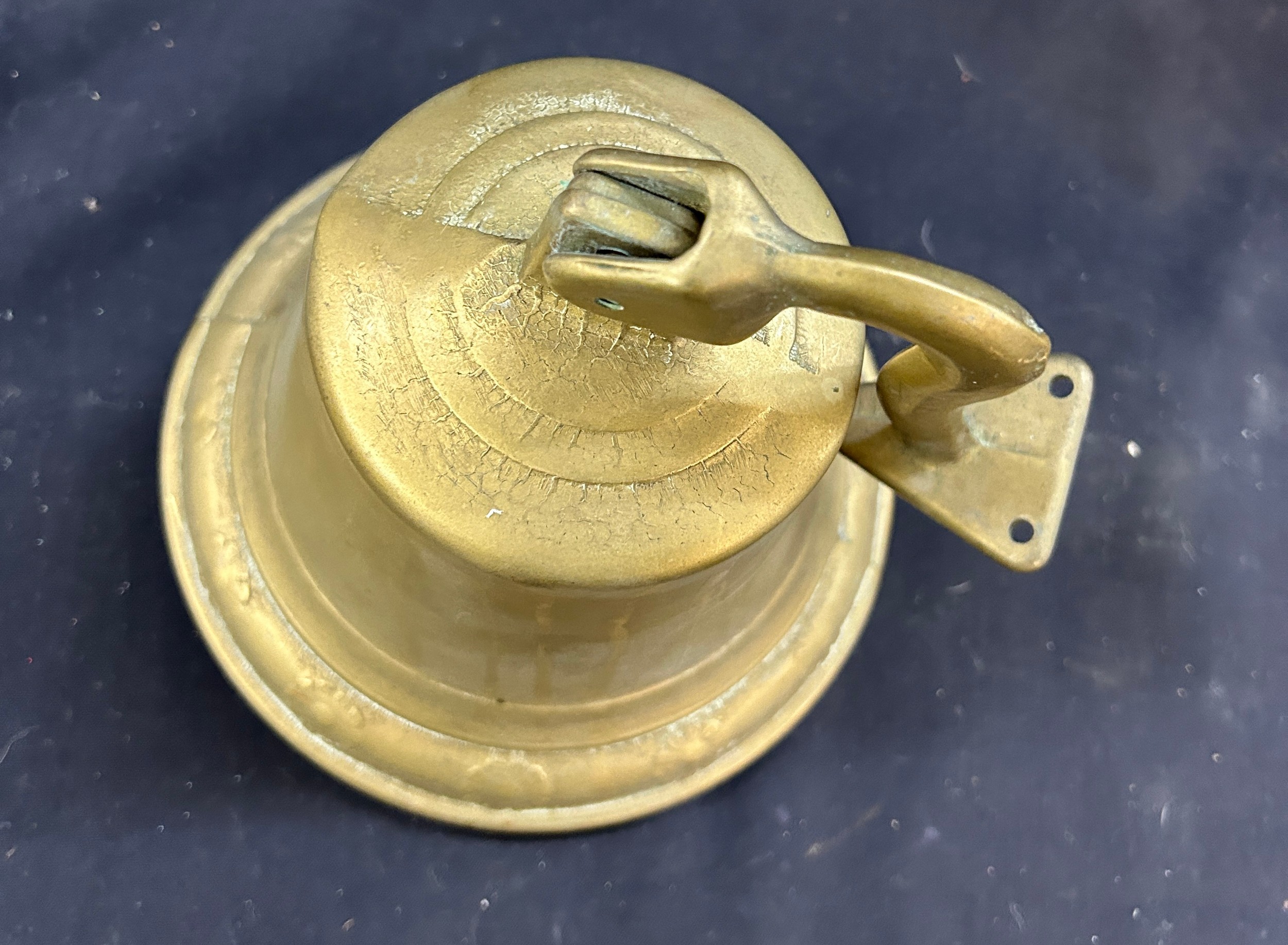 Large brass school bell 22 inches tall 7.5 inches diameter - Image 2 of 3