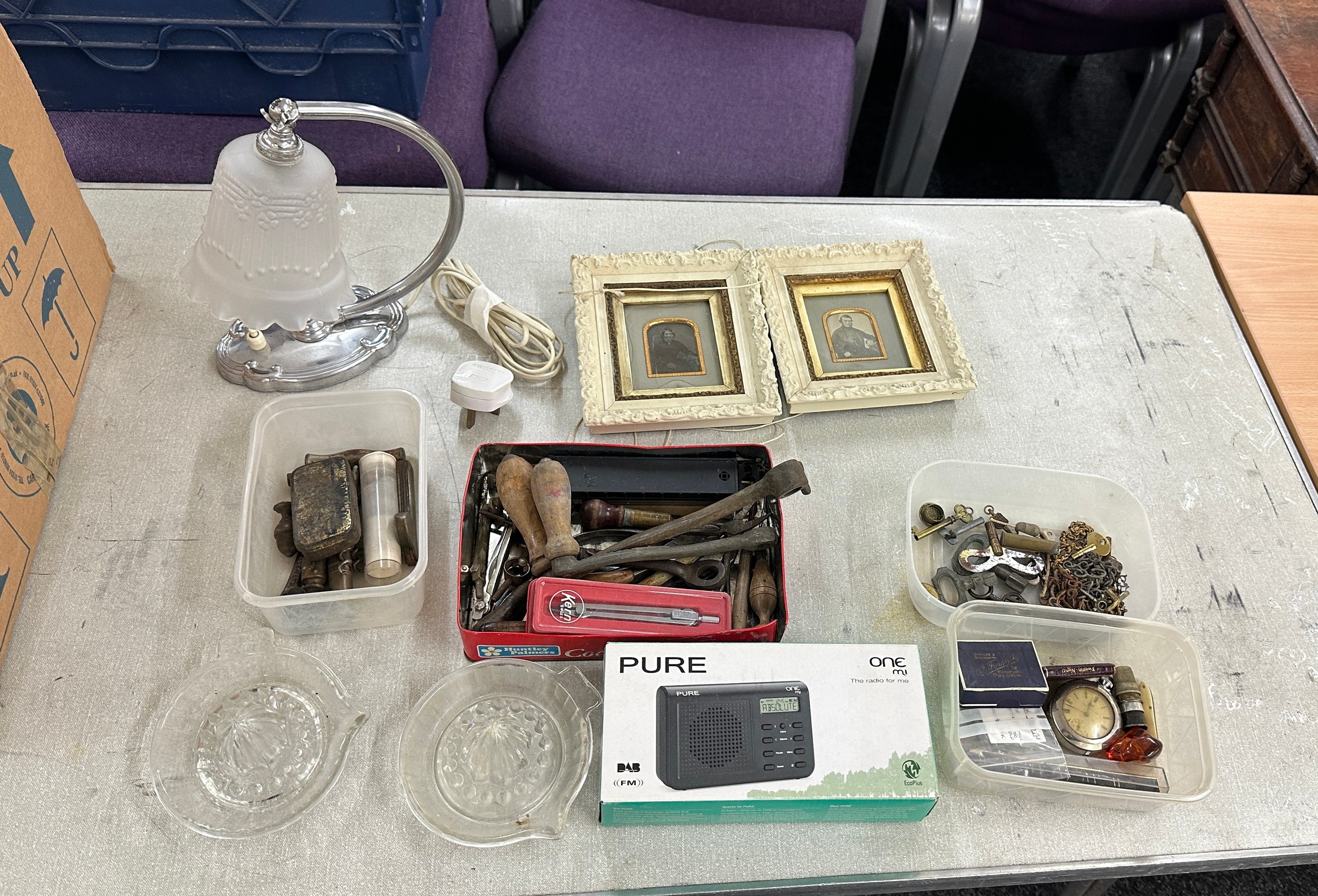Selection of miscellaneous includes lamp, glassware, pictures etc