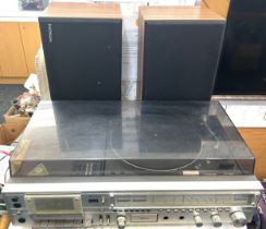 Hitachi SDT_7785 tape deck radio and speakers - untested
