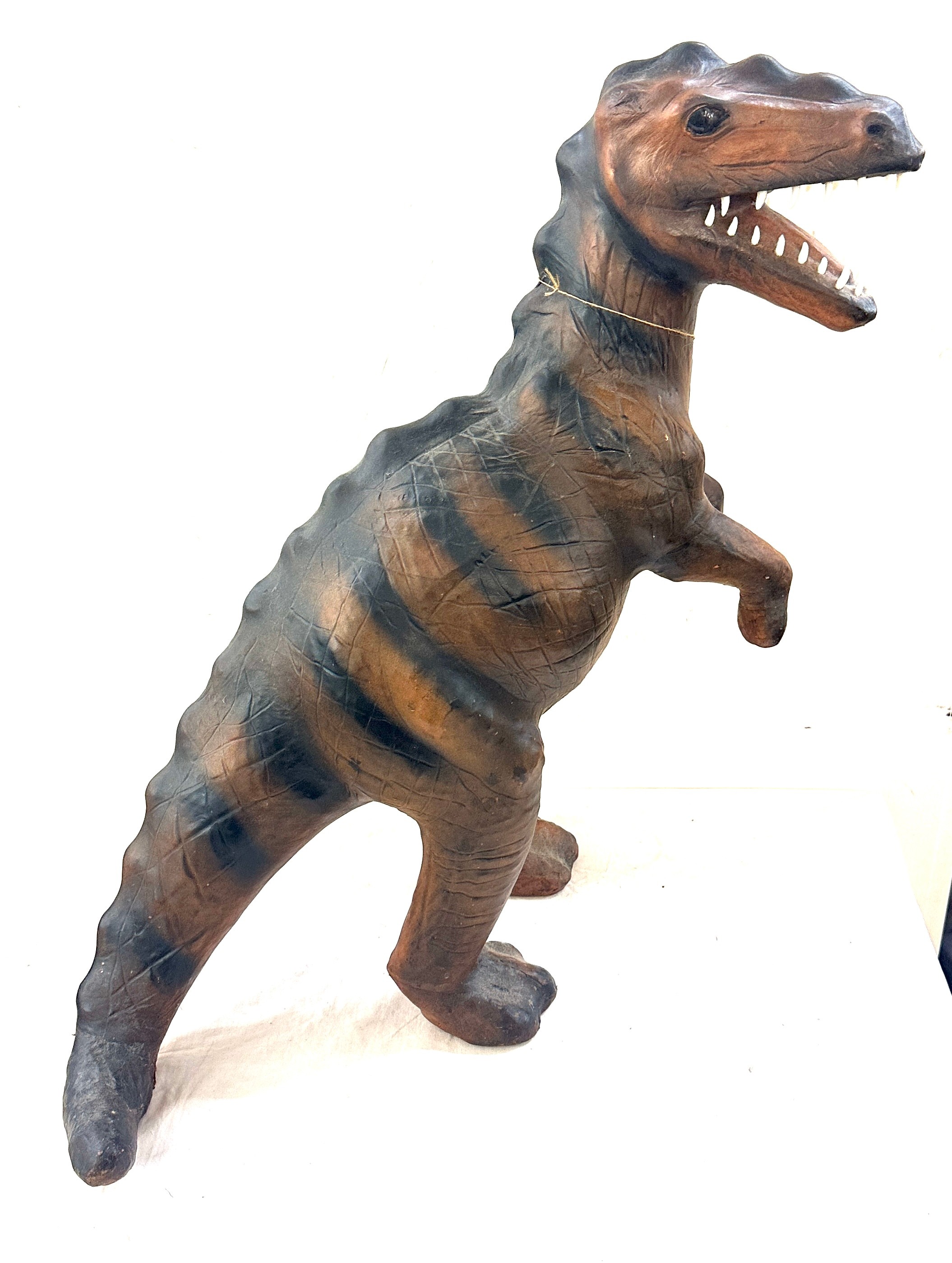 Leather and resin T Rex dinosaur, approximate height 27 inches - Image 2 of 5