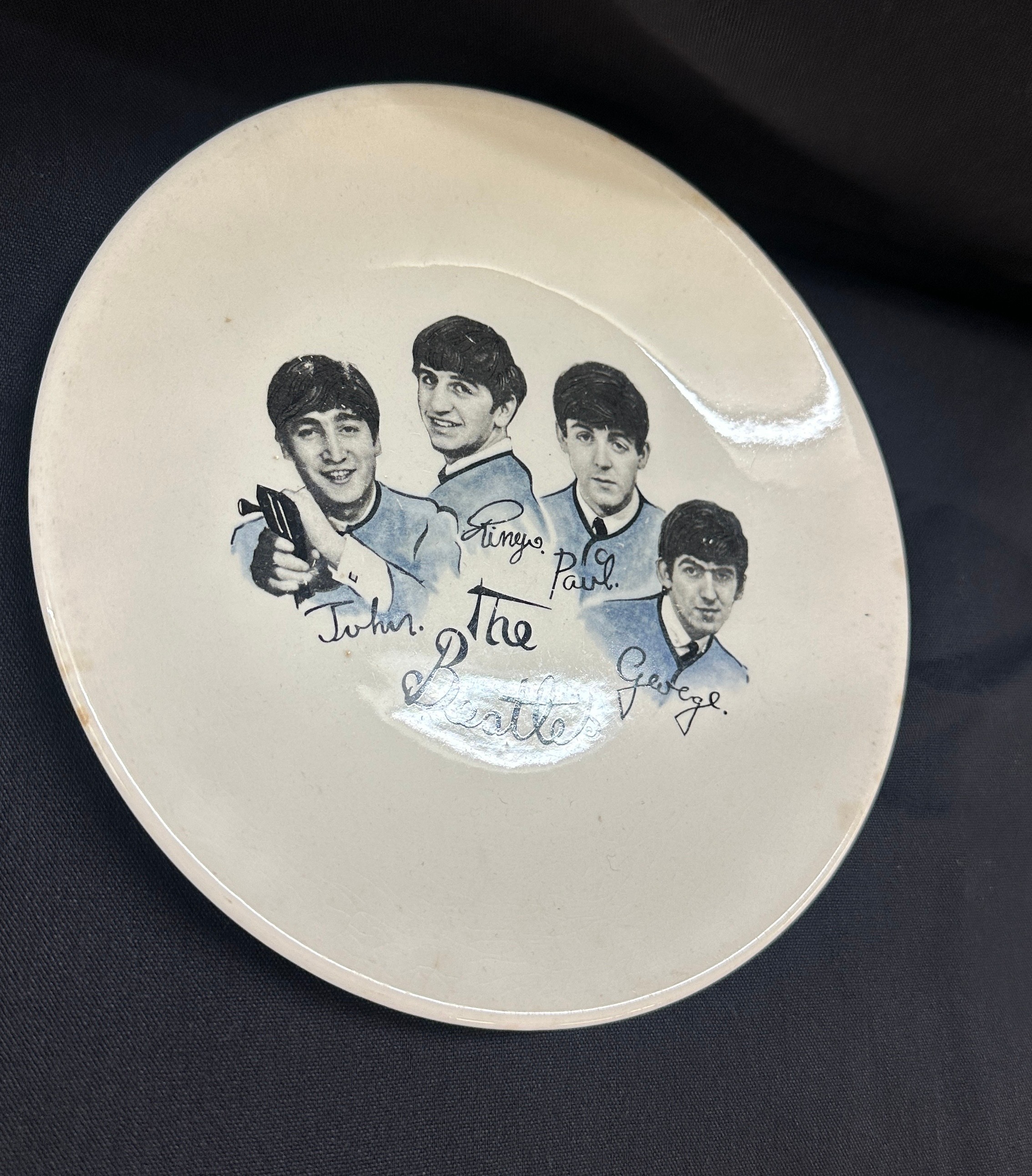 Original 60's era Beatles plate measures approx 7 inches diameter - Image 3 of 4
