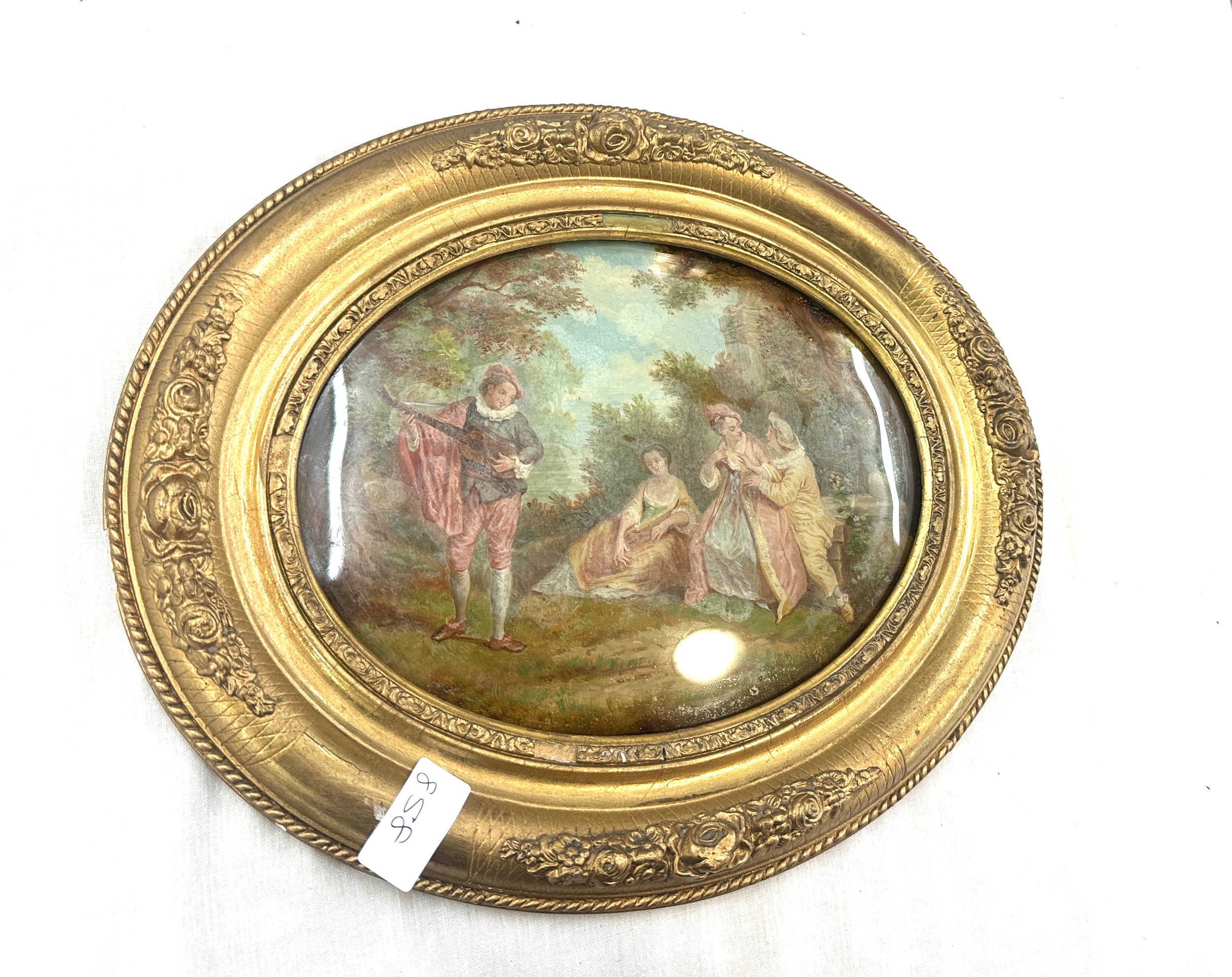 Oval gilt framed painting measures approx 13.5 wide by 11 long - Image 2 of 3