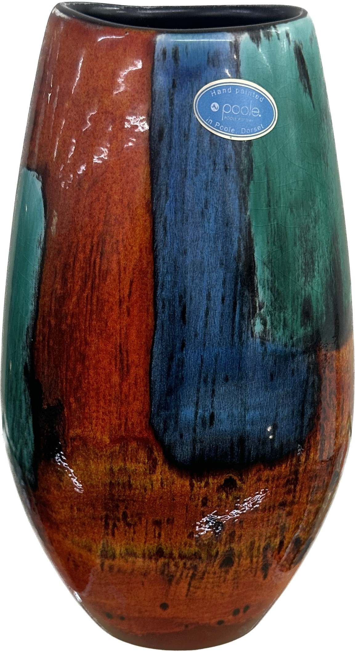 Poole Pottery Graffiti small vase, overall height 26cm, good overall condition - Image 2 of 4