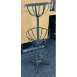 3 Tier metal out door plant stand measures approximately 38 inches tall