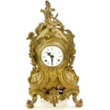 Vintage French Brass mantel clock, untested, approximate height 19 inches, Width 11 inches