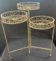 3 Tier metal plant stand measures approximately 26 inches tall