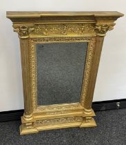 Gilt framed ornate mantle mirror, Height 40 inches, Width 30 inches