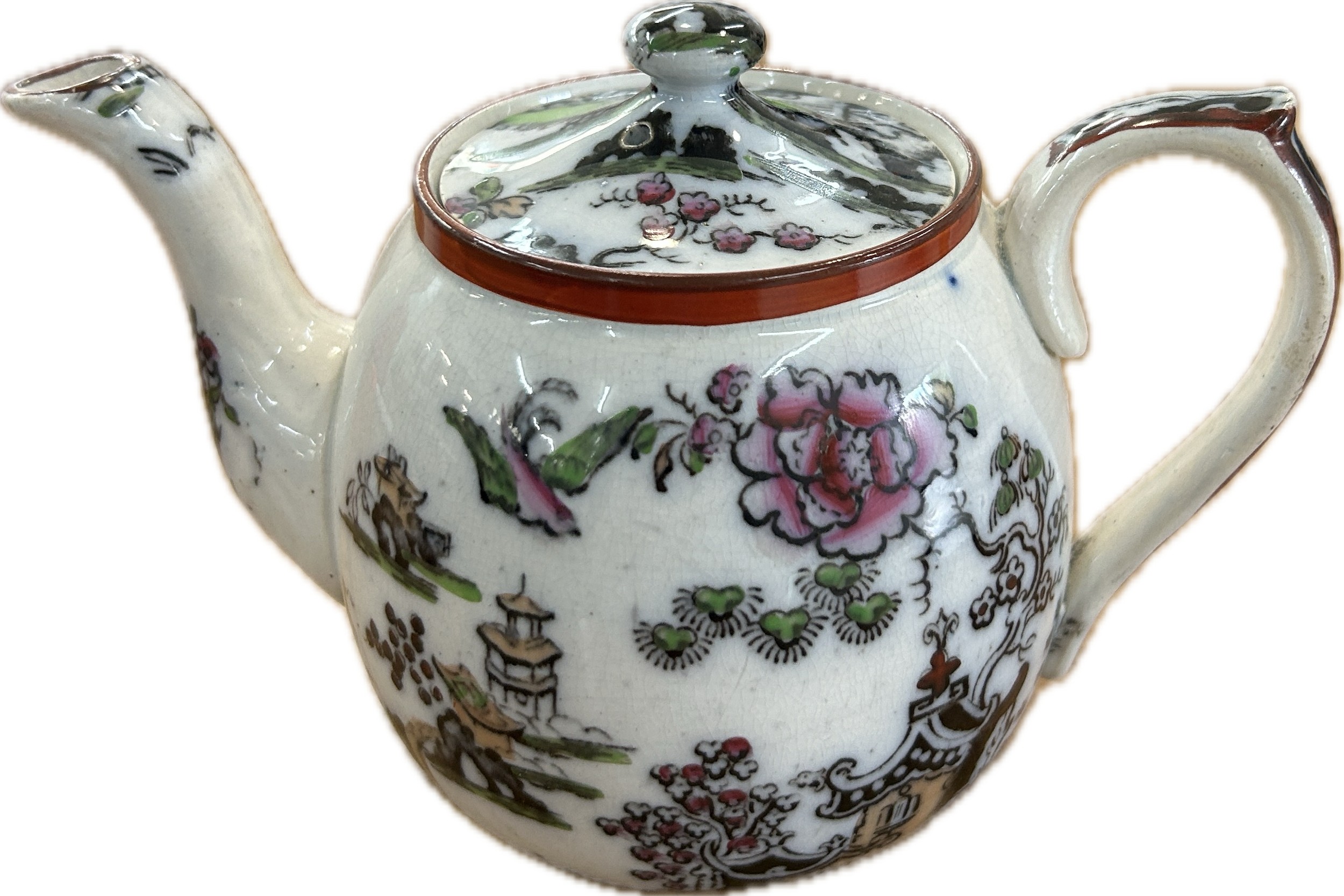 Antique Pekin B & D oriental teapot, makers mark to base, overall height 5 inches - Bild 5 aus 5