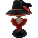 Deco style resin lady head with shade as hat, in working order. overall height 20 inches