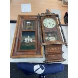Two vintage wall hanging clocks for spares and repairs