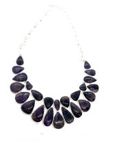 925 natural amethyst necklace