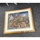 Framed James C. Christensen ' Faery tales limited edition print measures approx 37 inches wide by 30