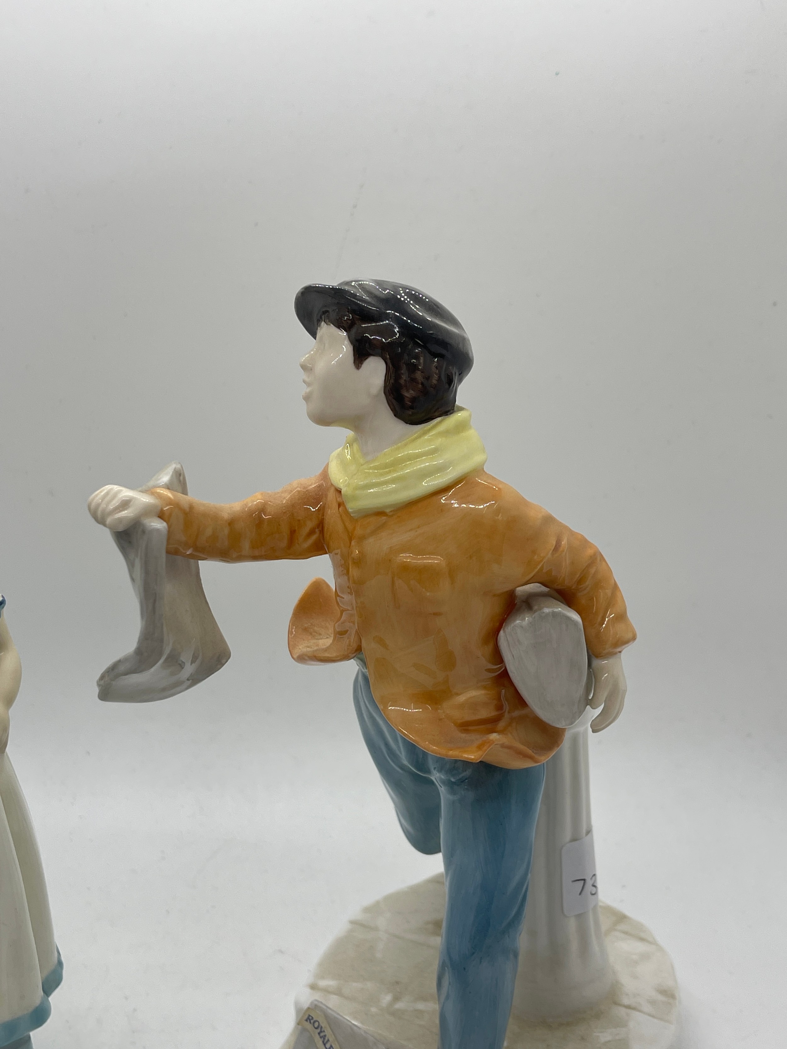 Royal Stratford newspaper bay figure and Royal Worcester Mondays child figure a/f - Image 3 of 7