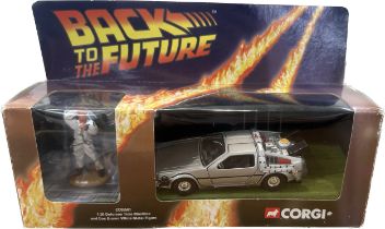 Back To The Future Corgi CC05501 1:36 Delorean Time Machine And Doc Brown Figure