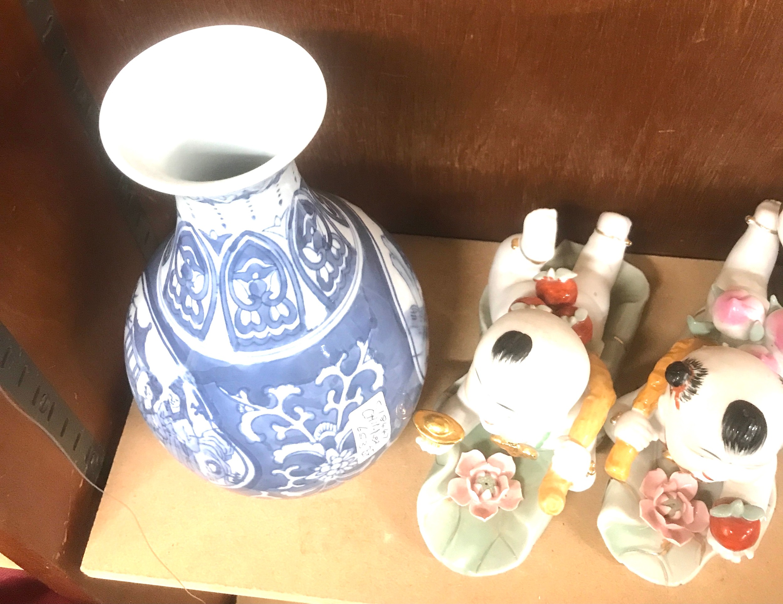 Selection of oriental miscellaneous to include ginger jars, vase, part tea set, pair figures etc - Image 4 of 7