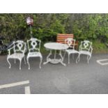 Aluminium table and 4 chairs