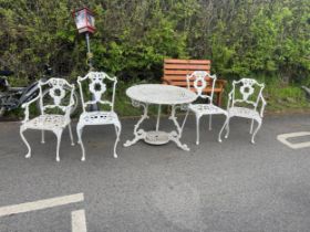 Aluminium table and 4 chairs