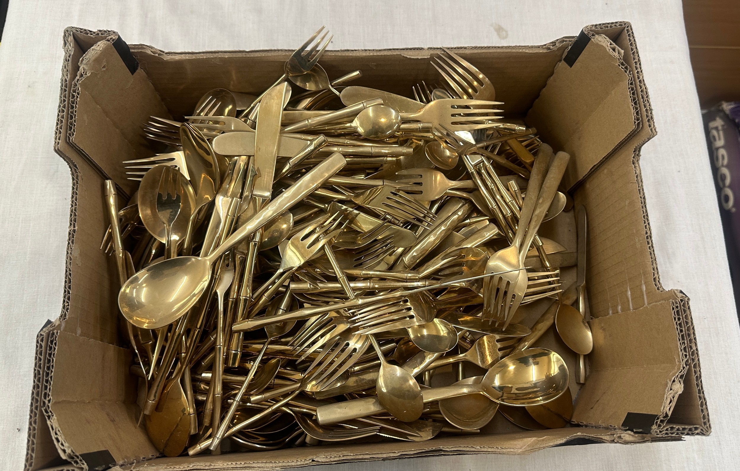 Quantity of brass cutlery - Image 2 of 4