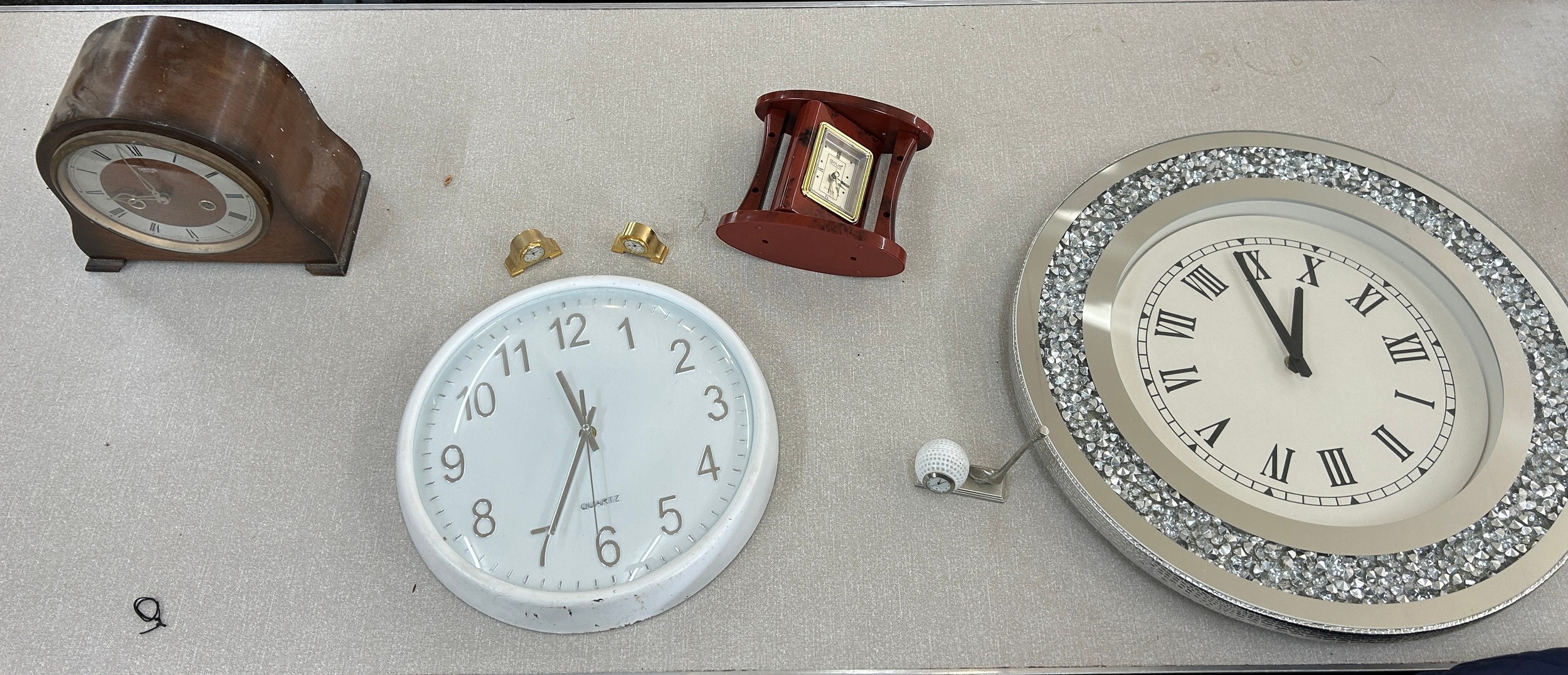 Selection of vintage and later clocks includes Smiths etc