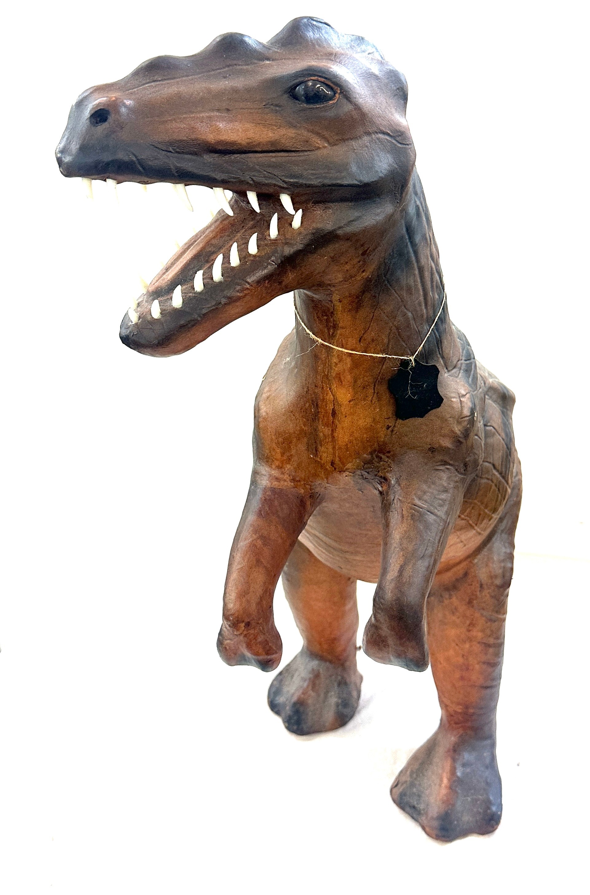 Leather and resin T Rex dinosaur, approximate height 27 inches - Image 3 of 5