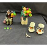 Two vintage Royal Doulton figures ' The Balloon Man' and ' The Balloon seller', along with two