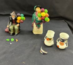 Two vintage Royal Doulton figures ' The Balloon Man' and ' The Balloon seller', along with two