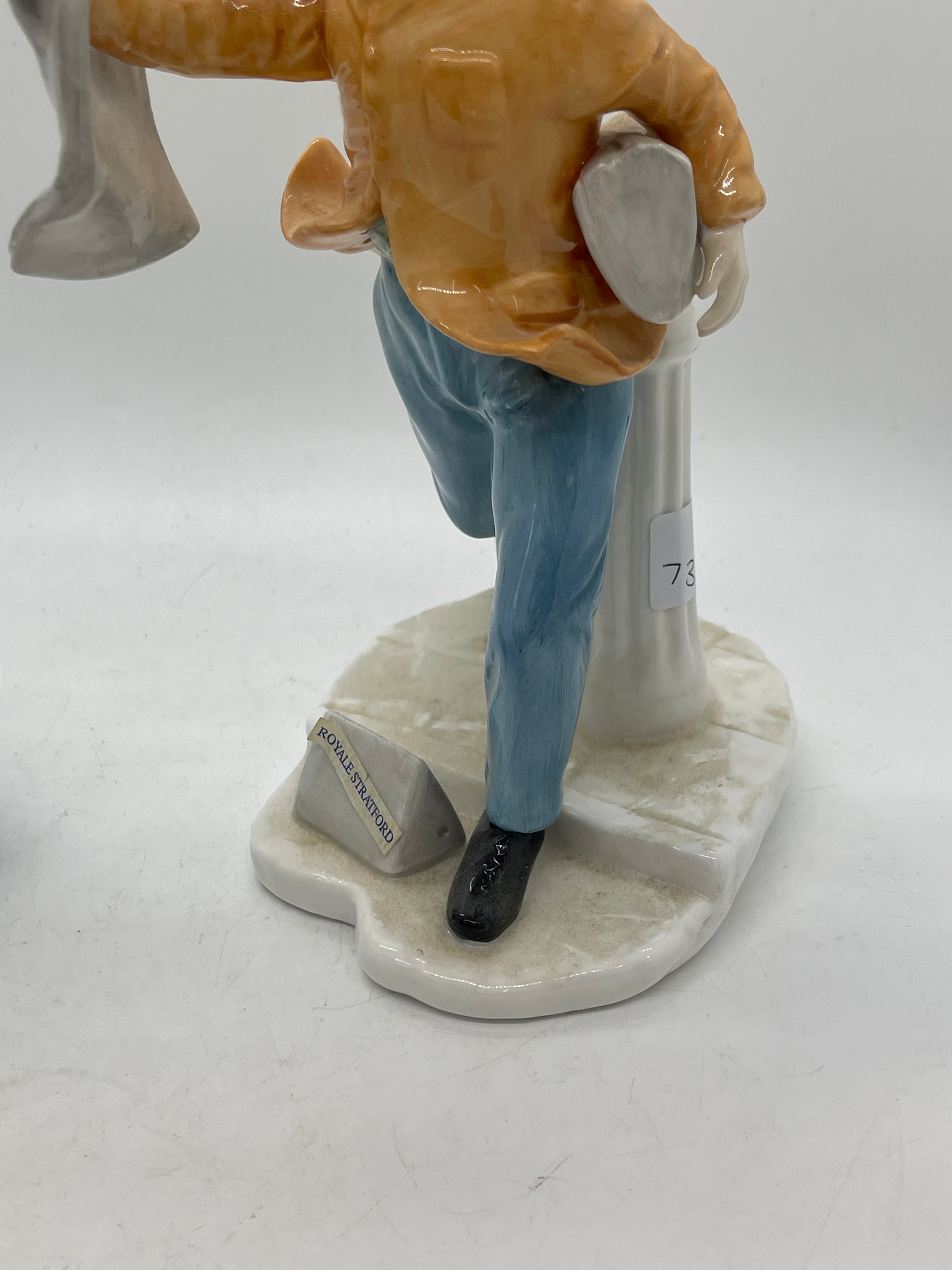 Royal Stratford newspaper bay figure and Royal Worcester Mondays child figure a/f - Image 4 of 7