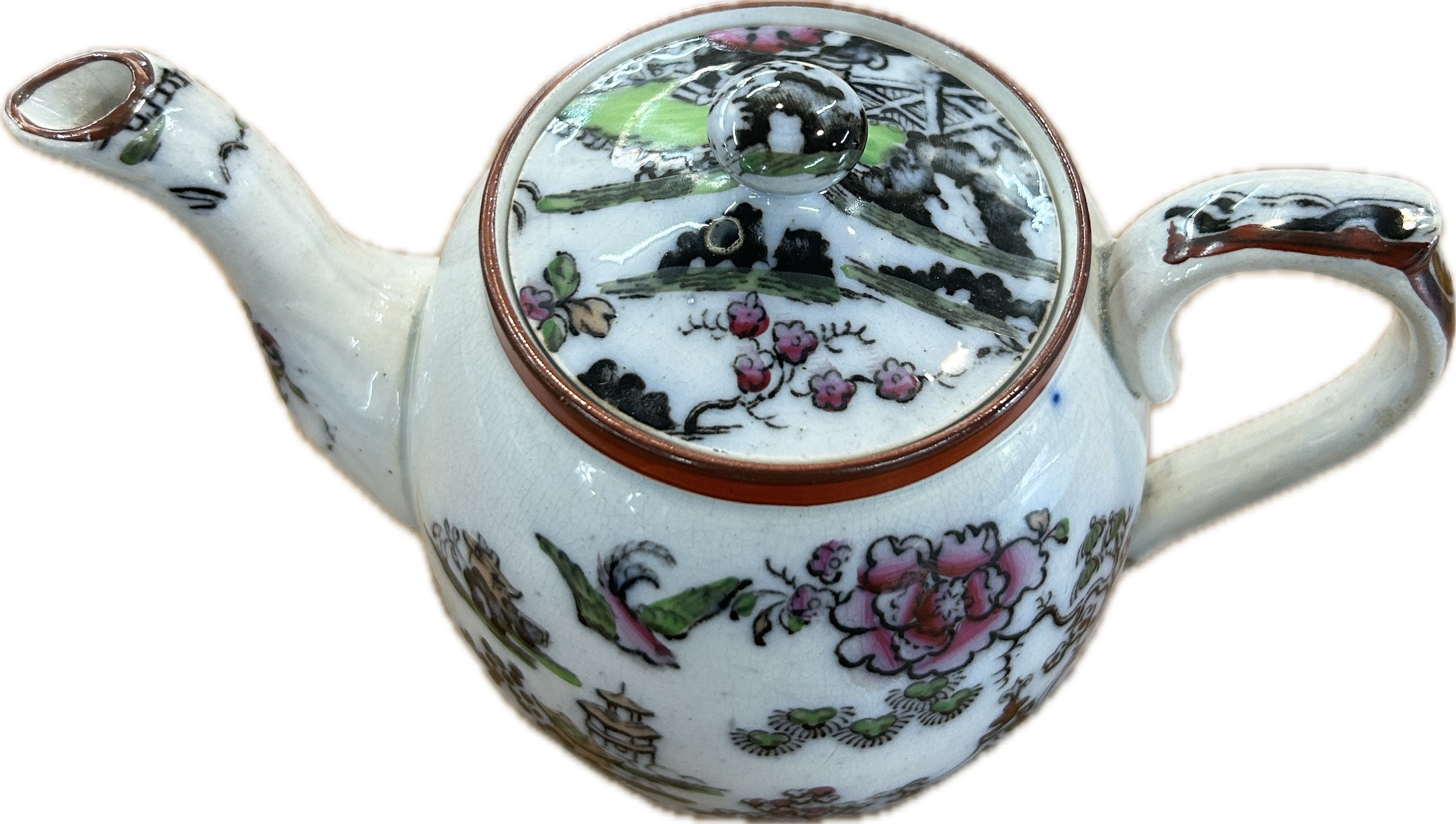 Antique Pekin B & D oriental teapot, makers mark to base, overall height 5 inches - Bild 4 aus 5